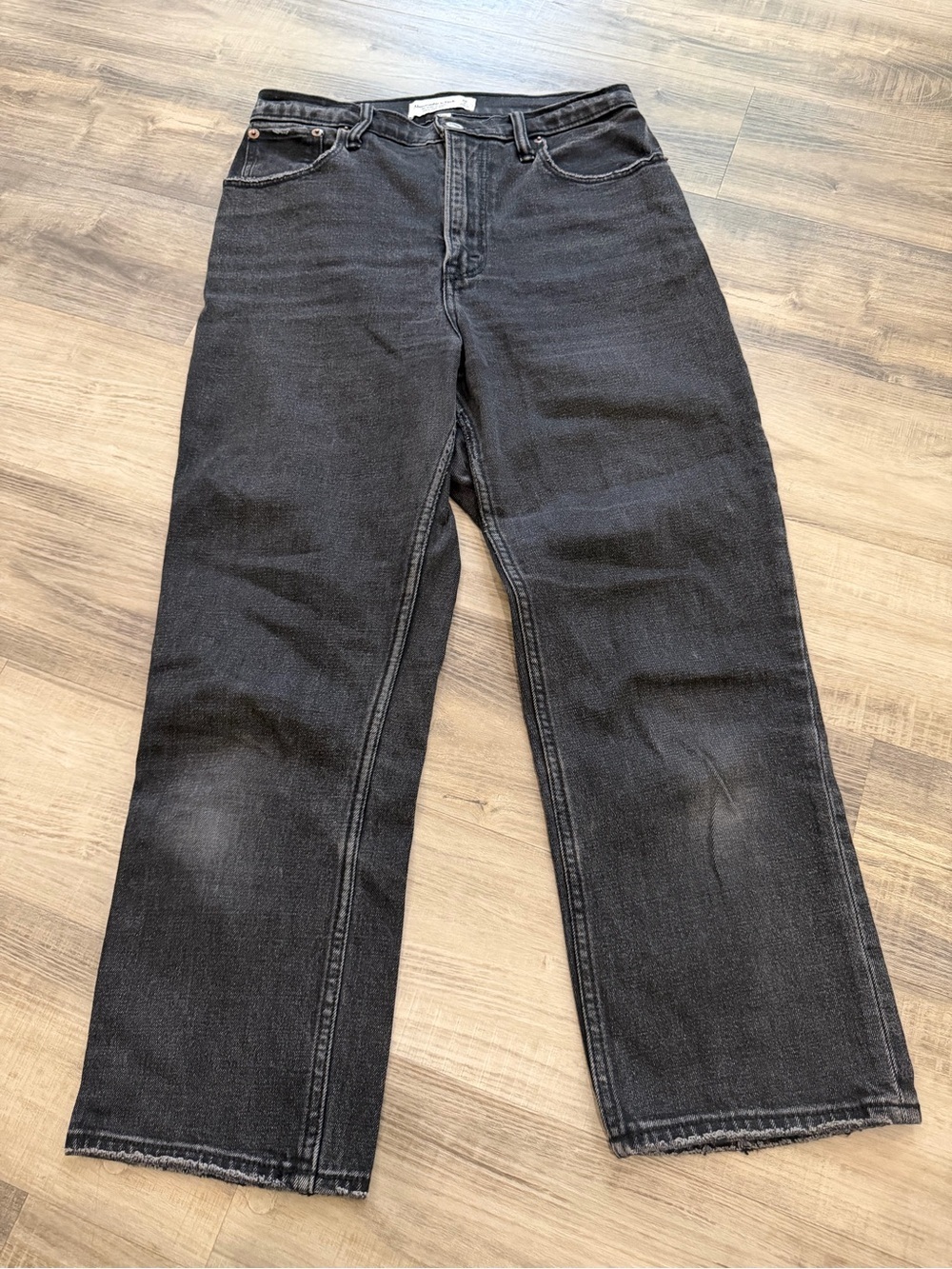 Abercrombie & Fitch Ankle Straight ultra High Rise Curve Love Straight Jeans